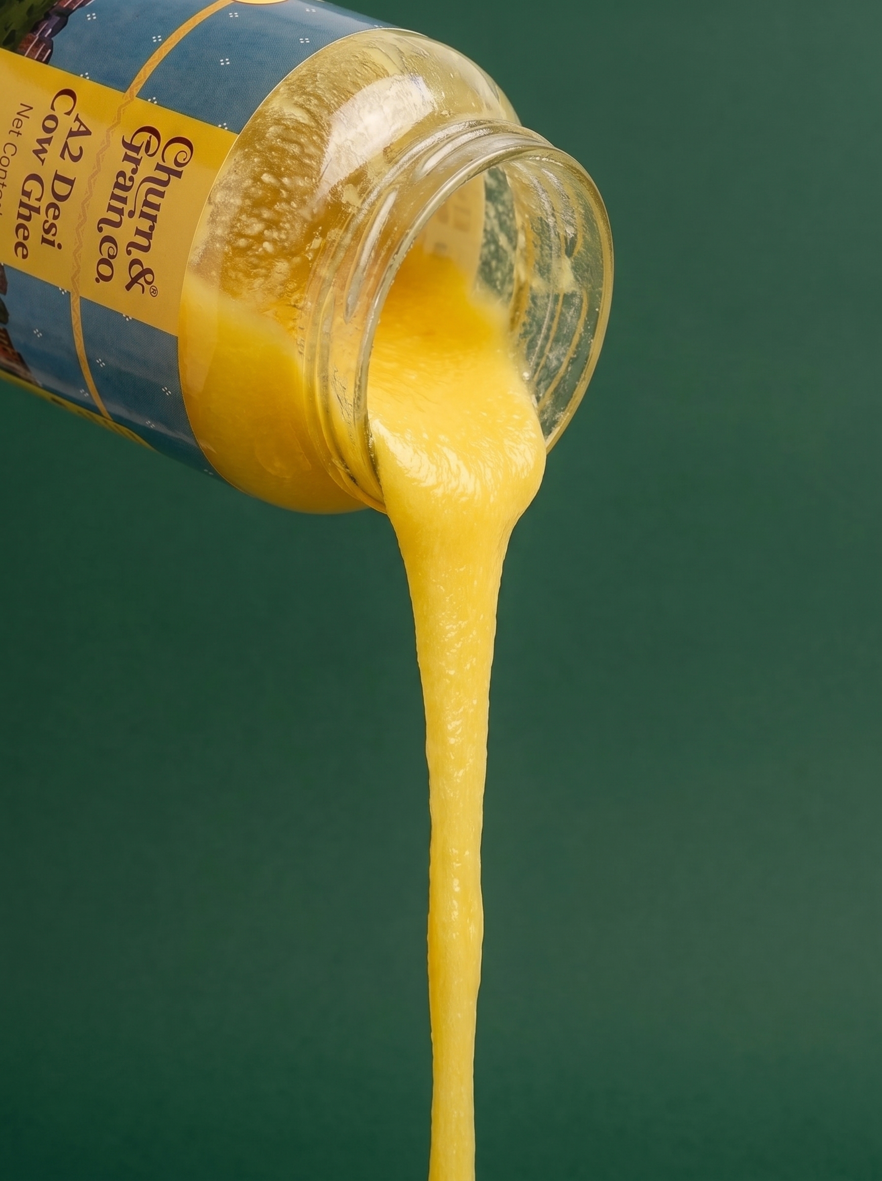 Jar pouring ghee