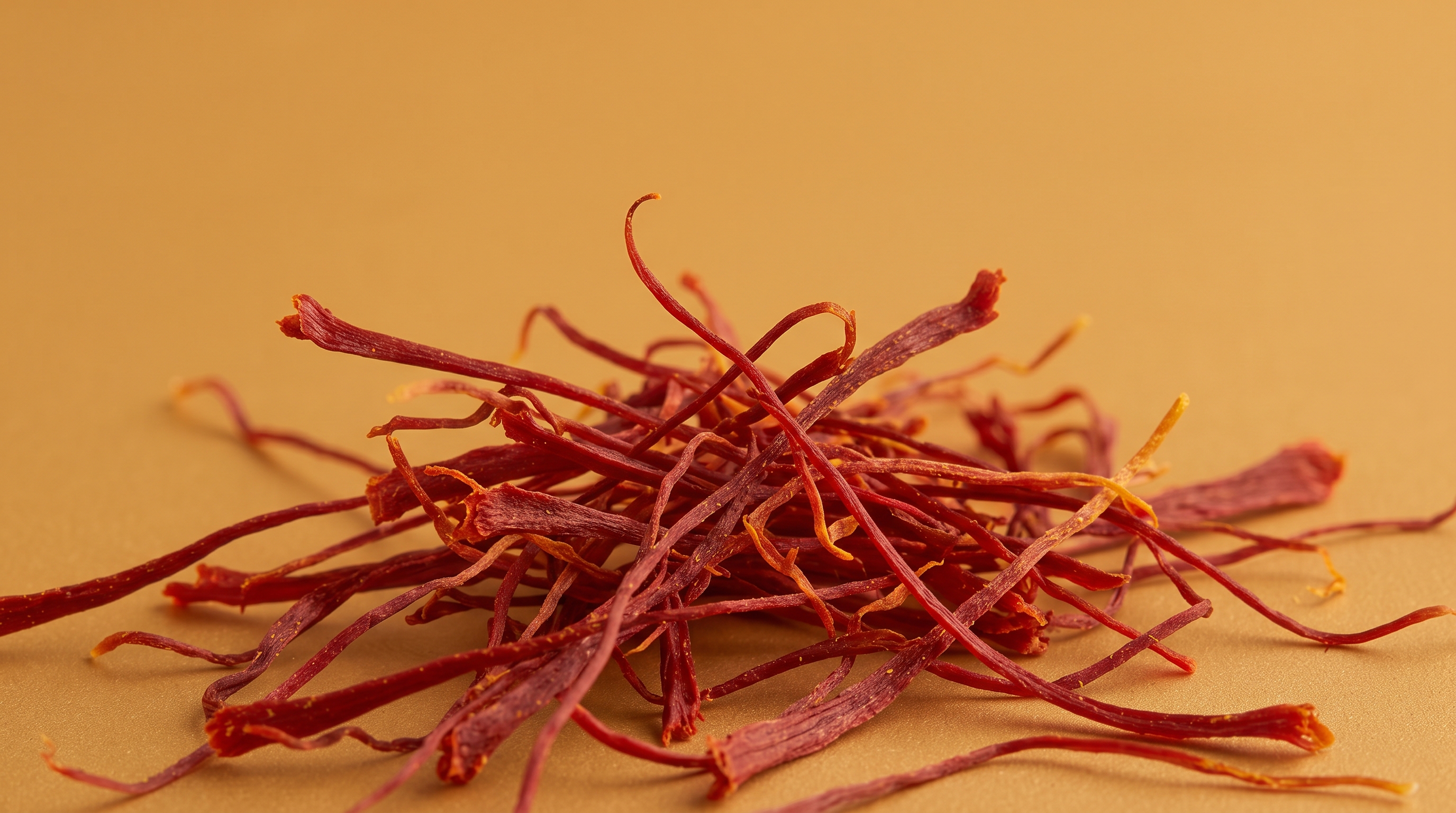 Saffron strands on gold background