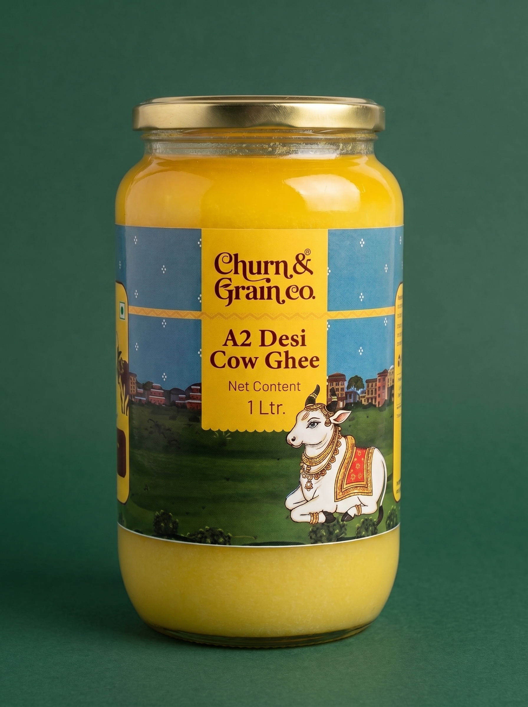 Ghee jar with matte background