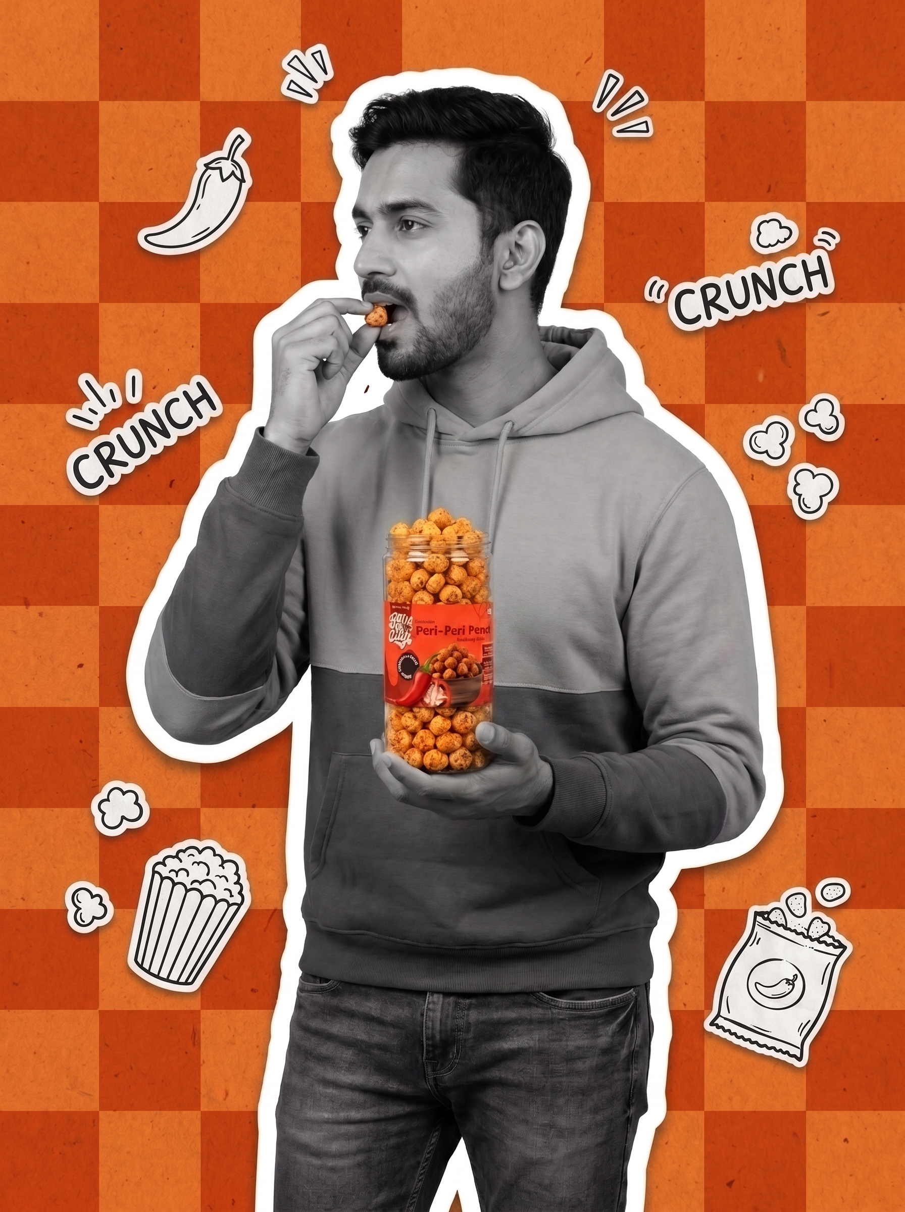 Guy eating snacks