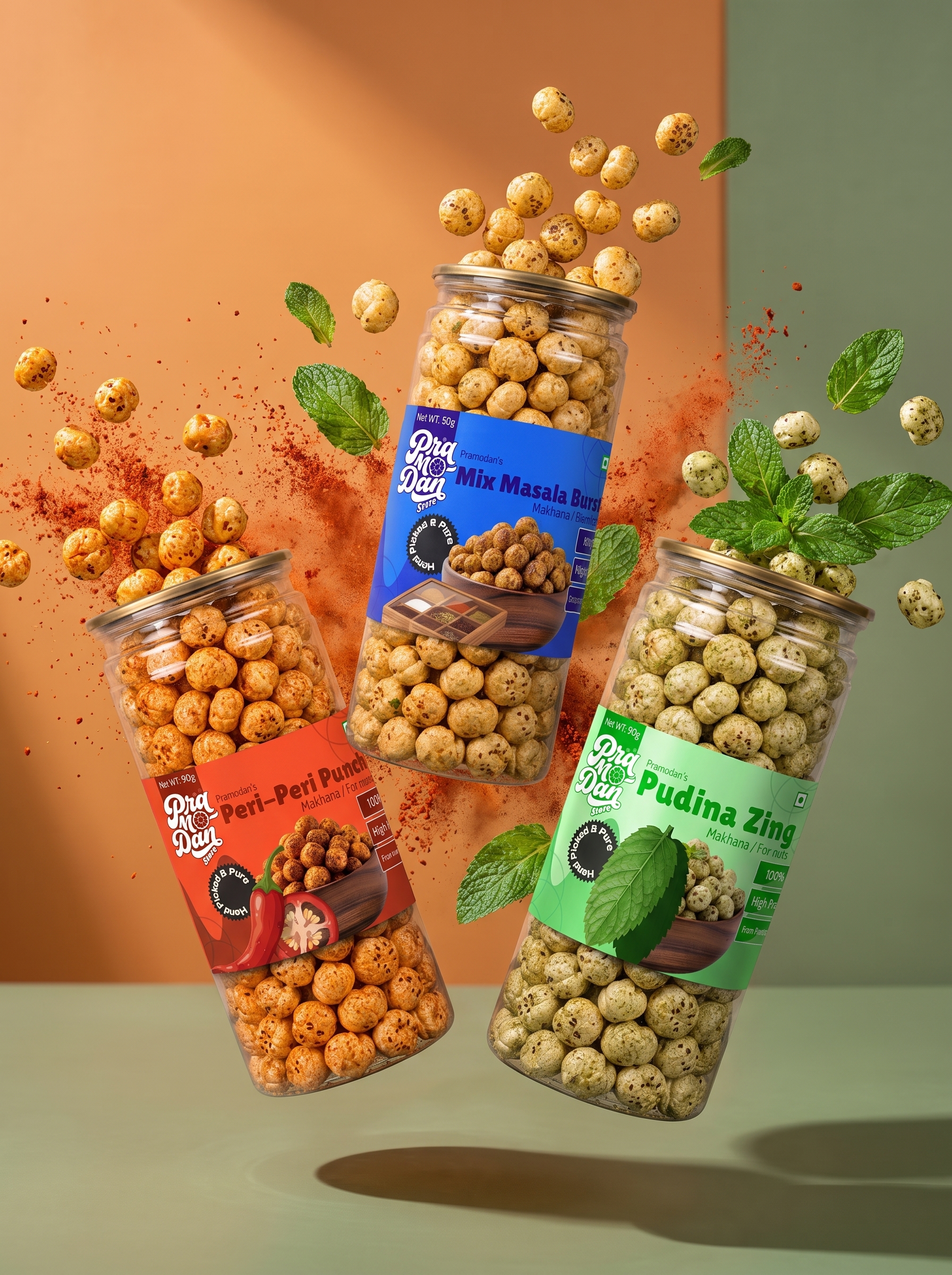 Jar of snacks floating mid-air