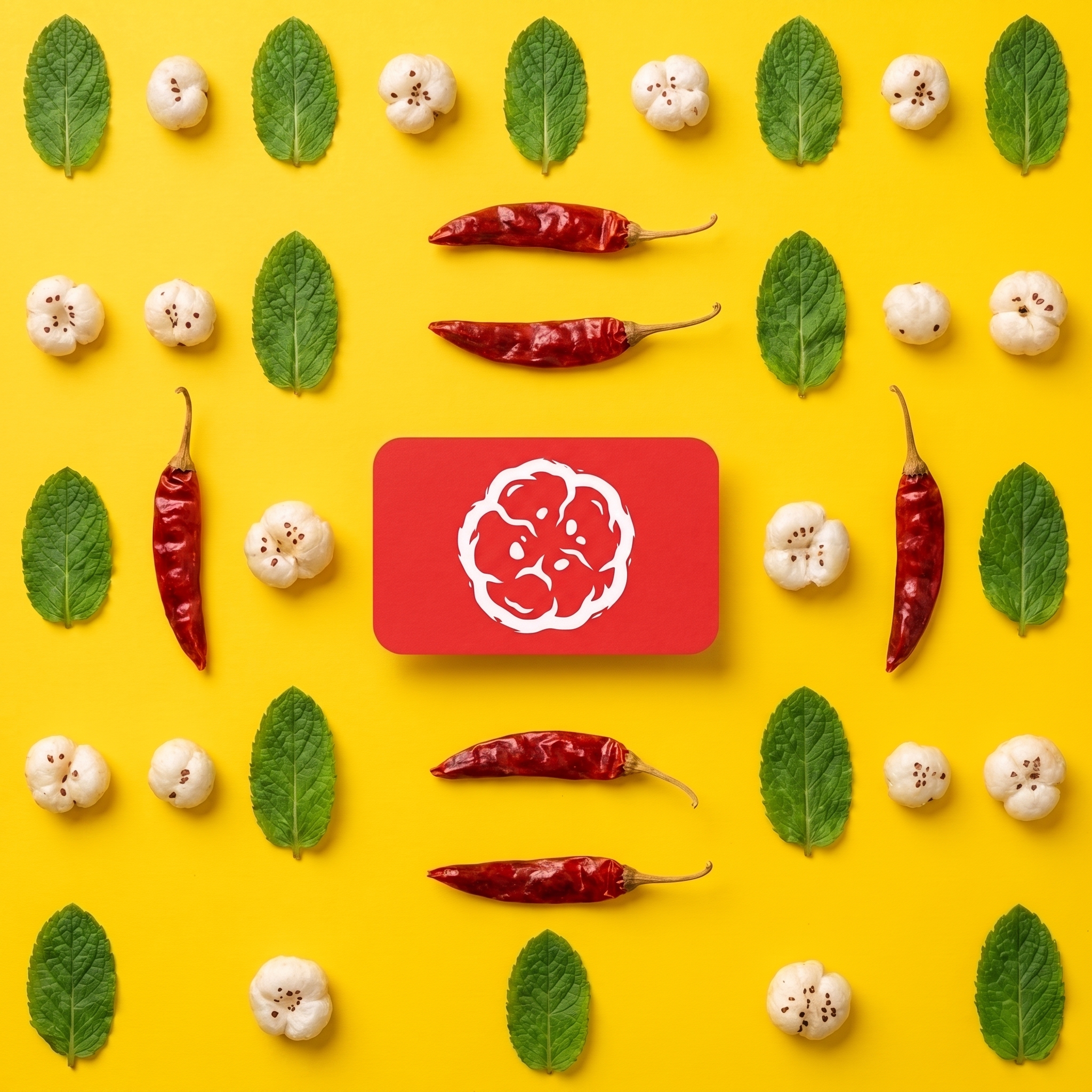 Mint leaves, makhana, chilli pepper